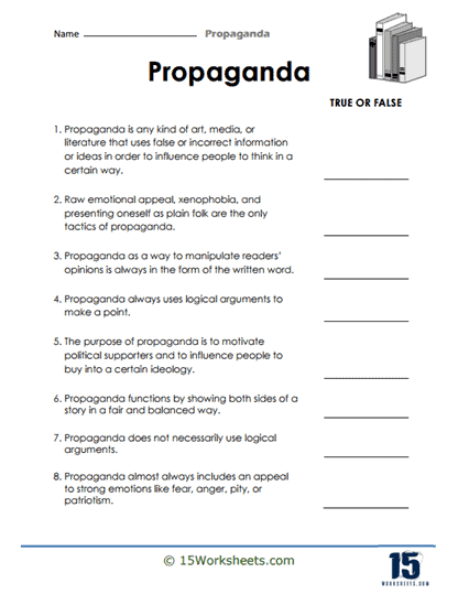 propaganda techniques worksheet