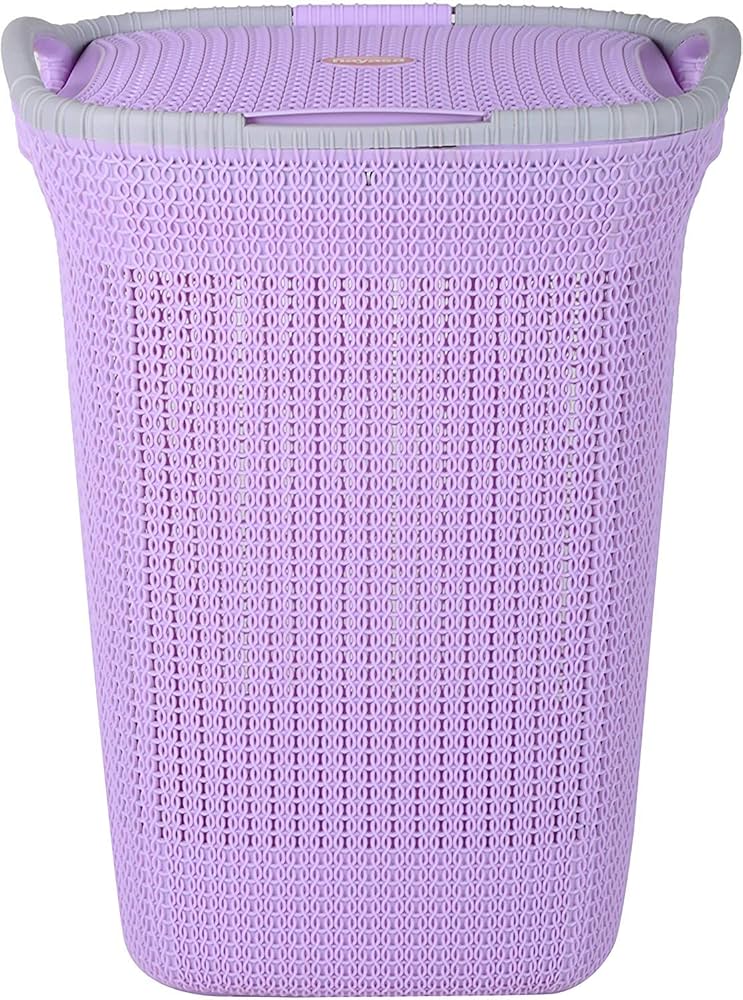 purple plastic laundry basket