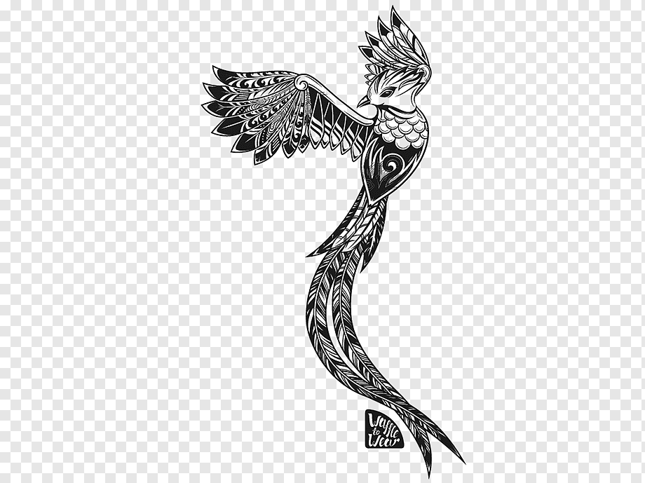 quetzal tattoo black and white