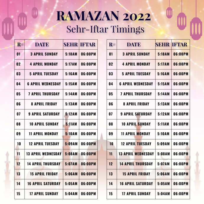 ramadan timing