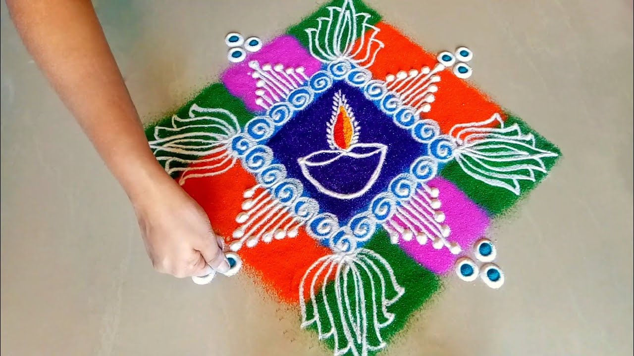 rangoli design for diwali square