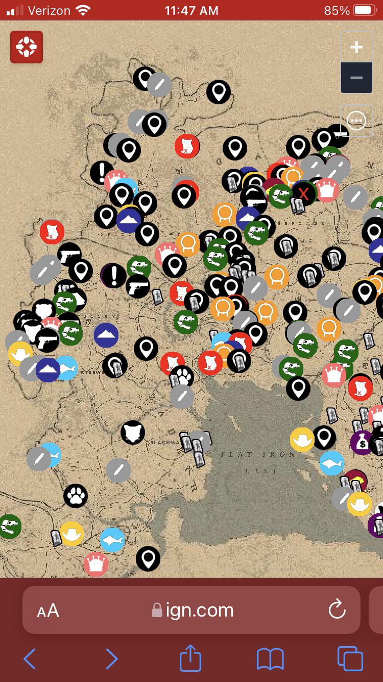 rdr2 interactive map ign