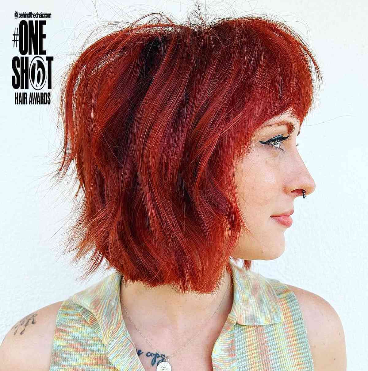 red hair bob haircut