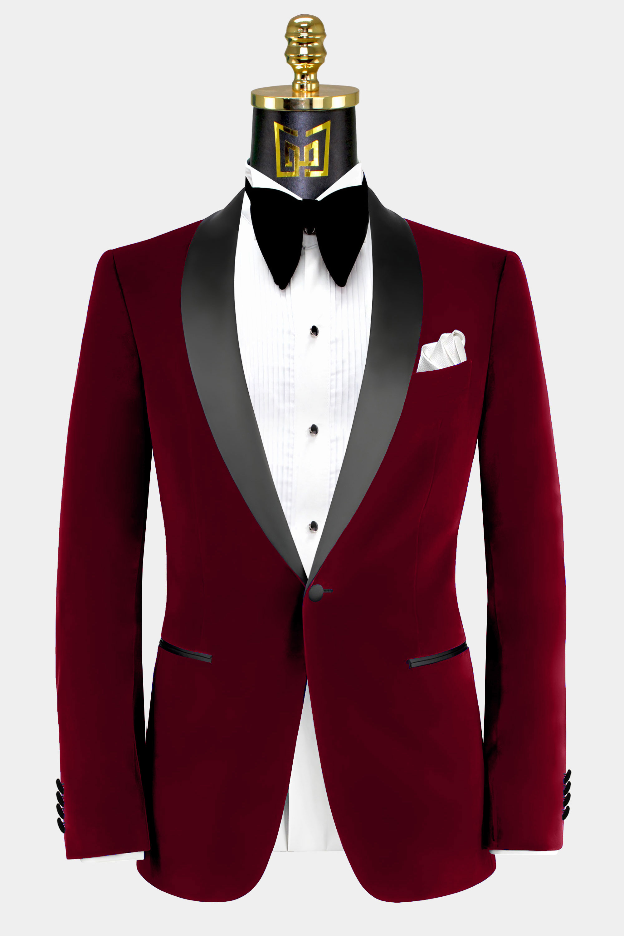 red velvet tuxedo jacket