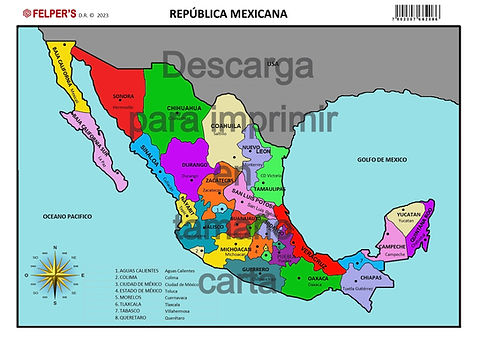 republica mexicana con nombres grande