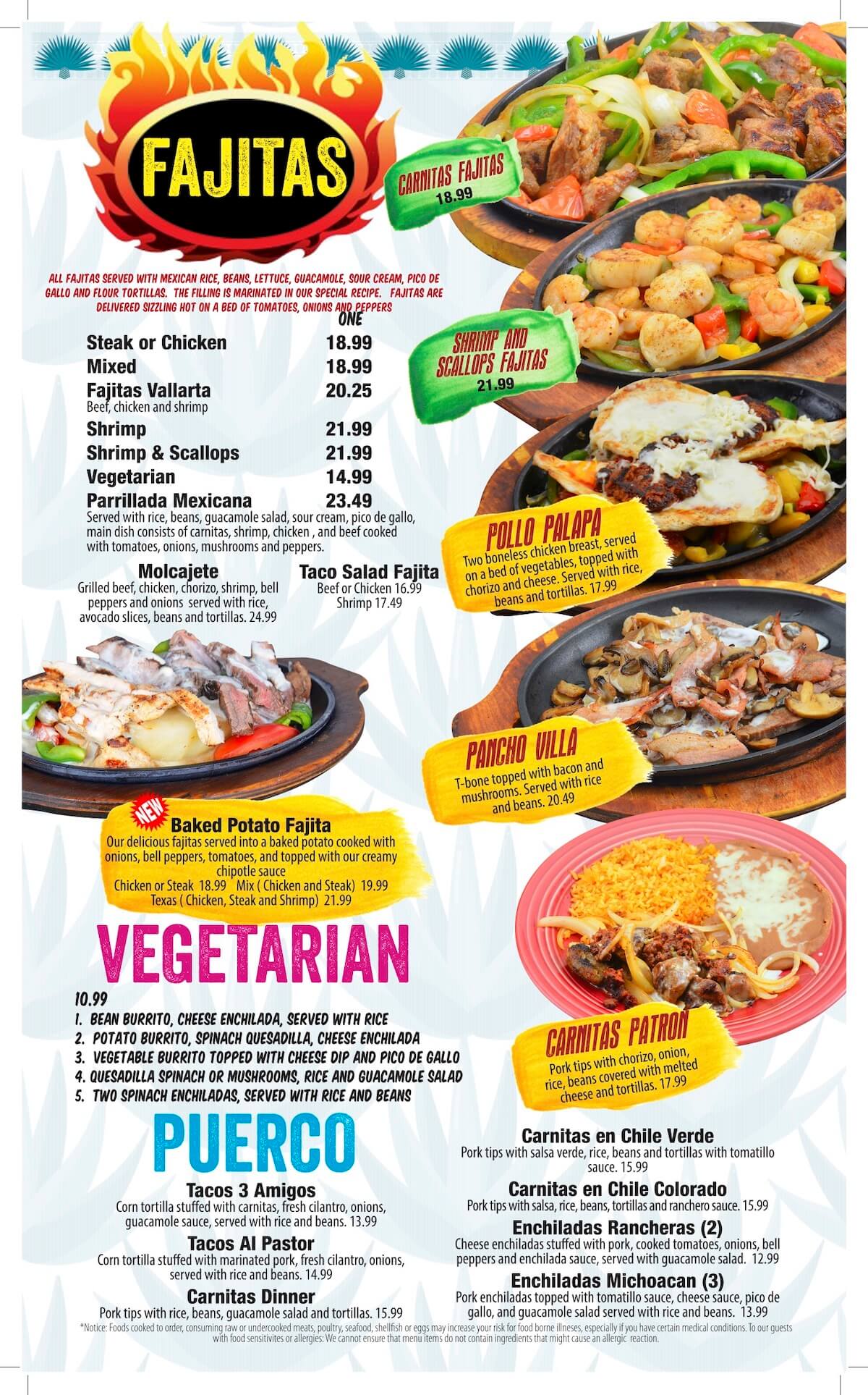 restaurante mexicano el paso menú