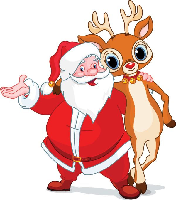 rudolph and santa clipart