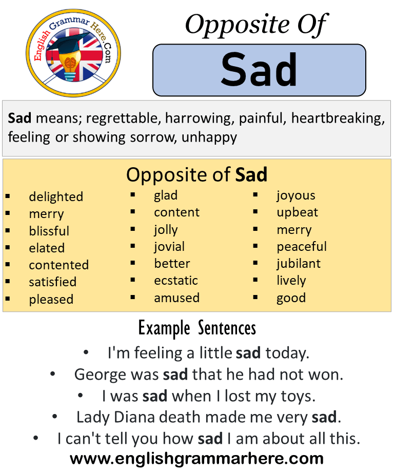 sad antonym