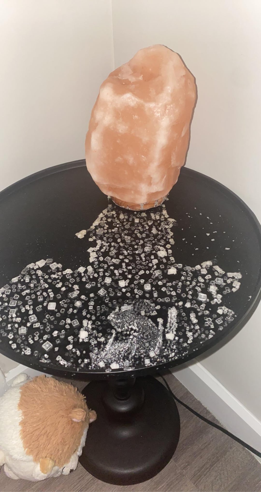 salt rock lamp leaking