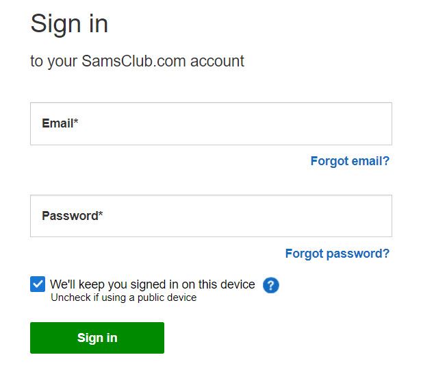 sams.club login