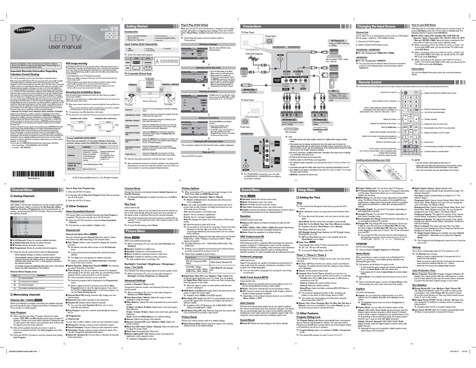 samsung tv instruction manual