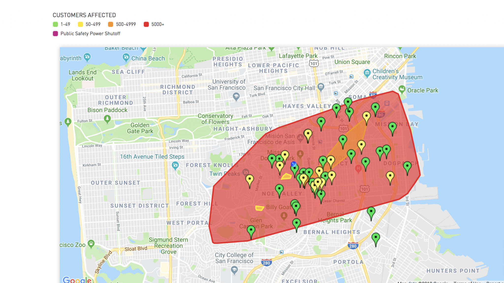 san francisco power outage today