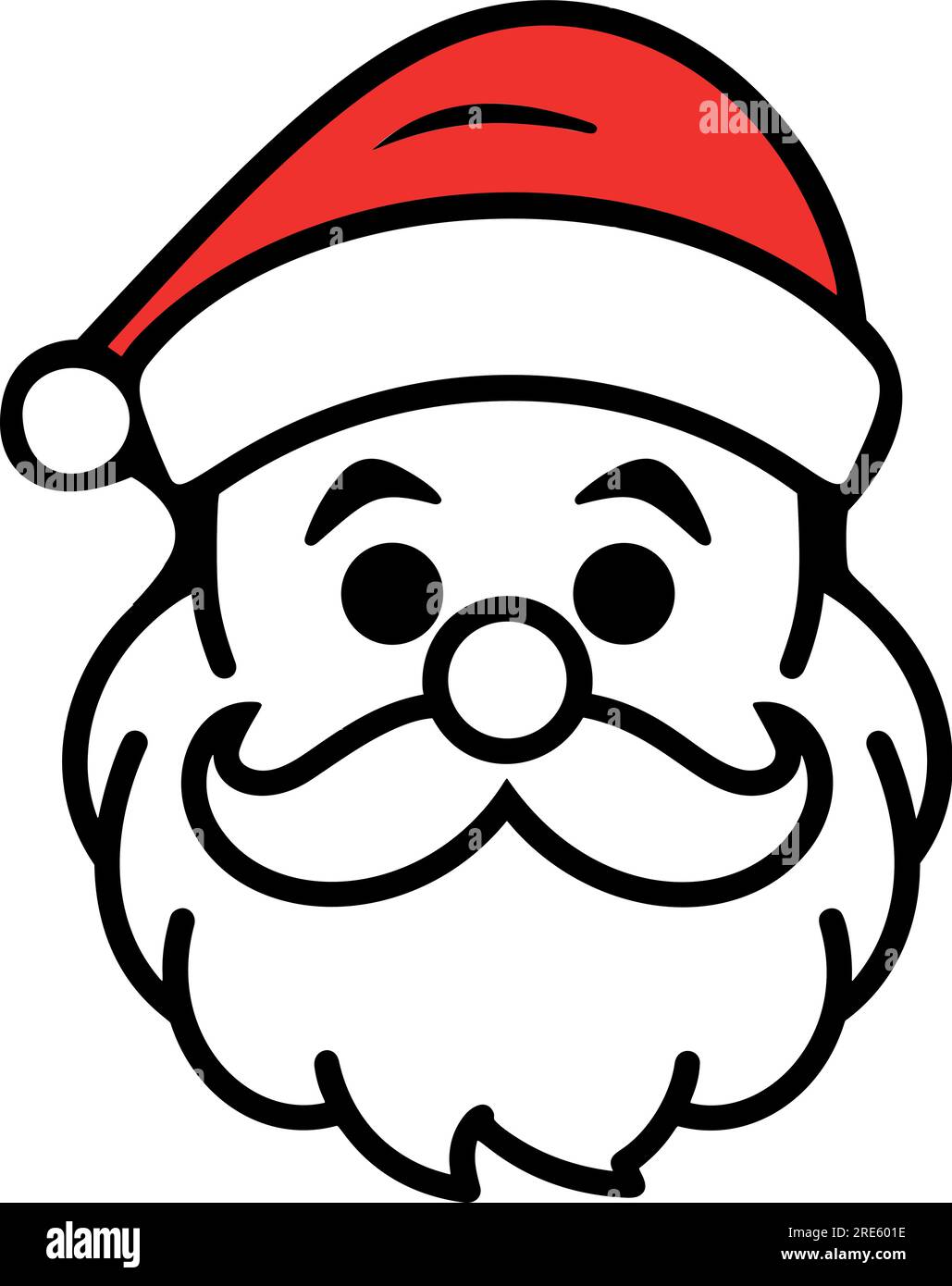 santa claus face outline