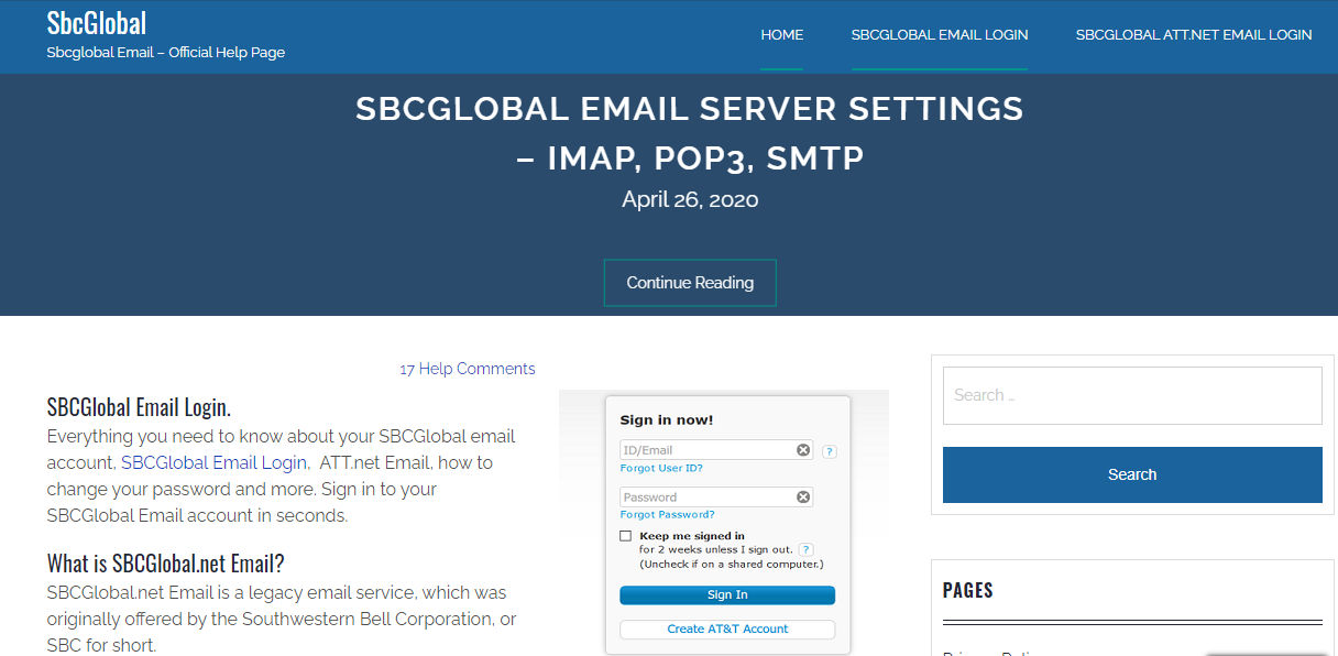 sbcglobal login site