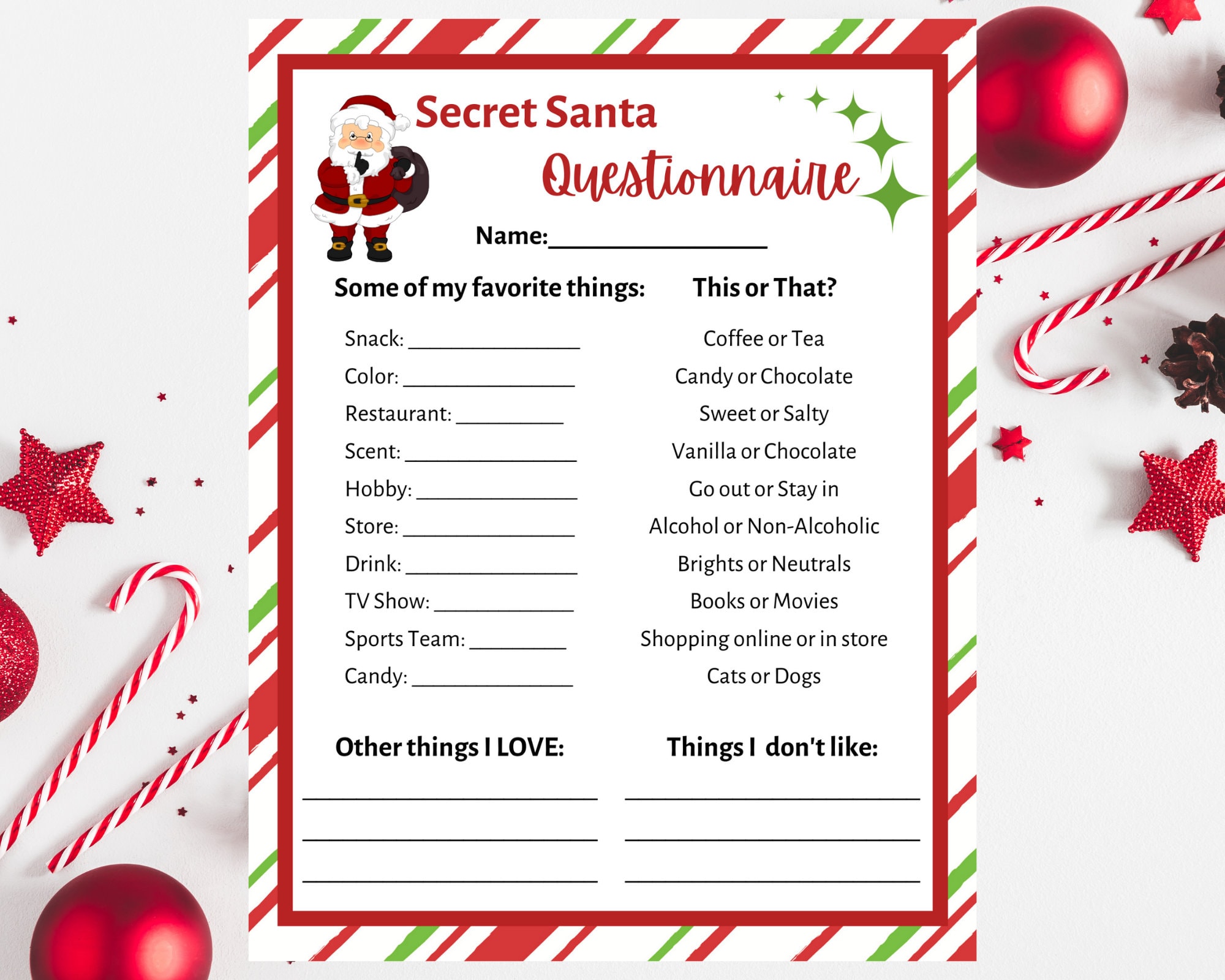 secret santa template free pdf