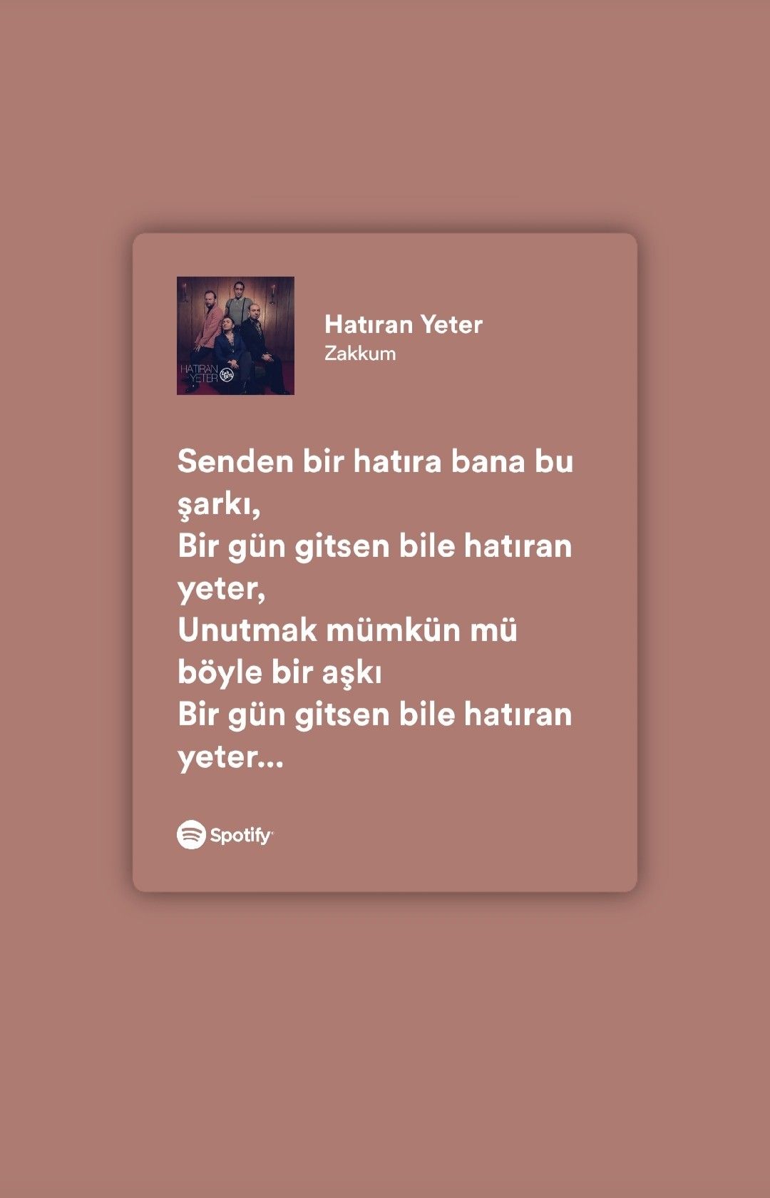 senden bir hatıra bana bu şarkı sözleri