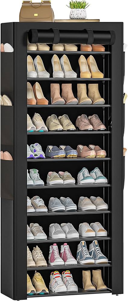 shoe rack with cover metal