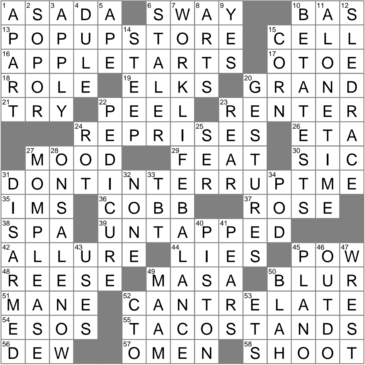 short lived crossword clue