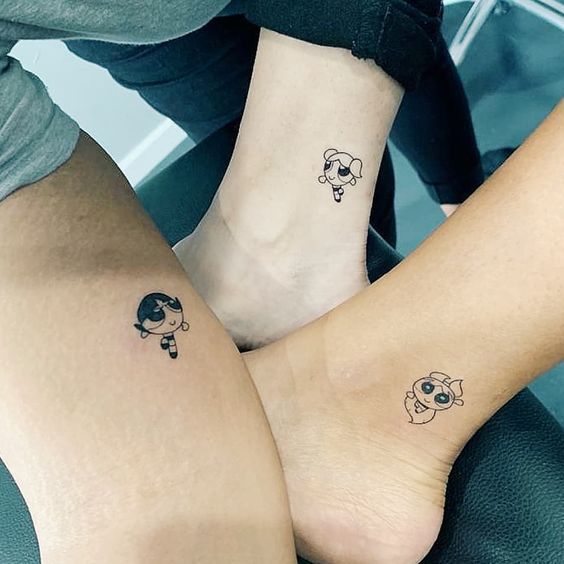 sibling powerpuff tattoo