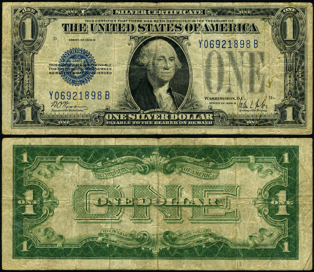 silver certificate 1928 b value