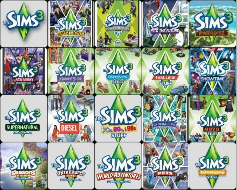 sims 3 expansion packs origin