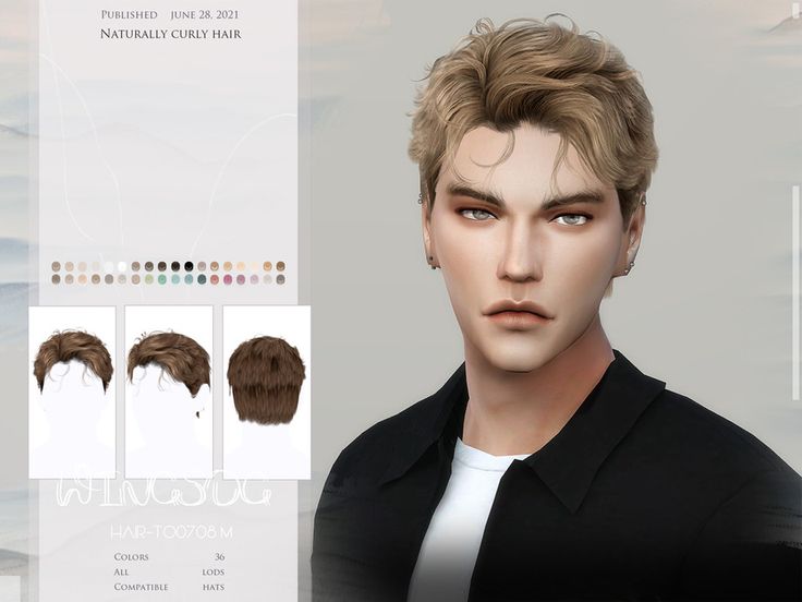 sims 4 curly hair male