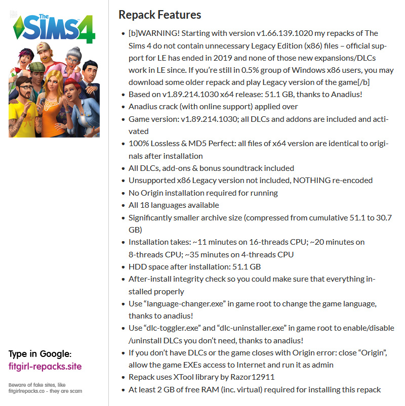 sims 4 repack fitgirl