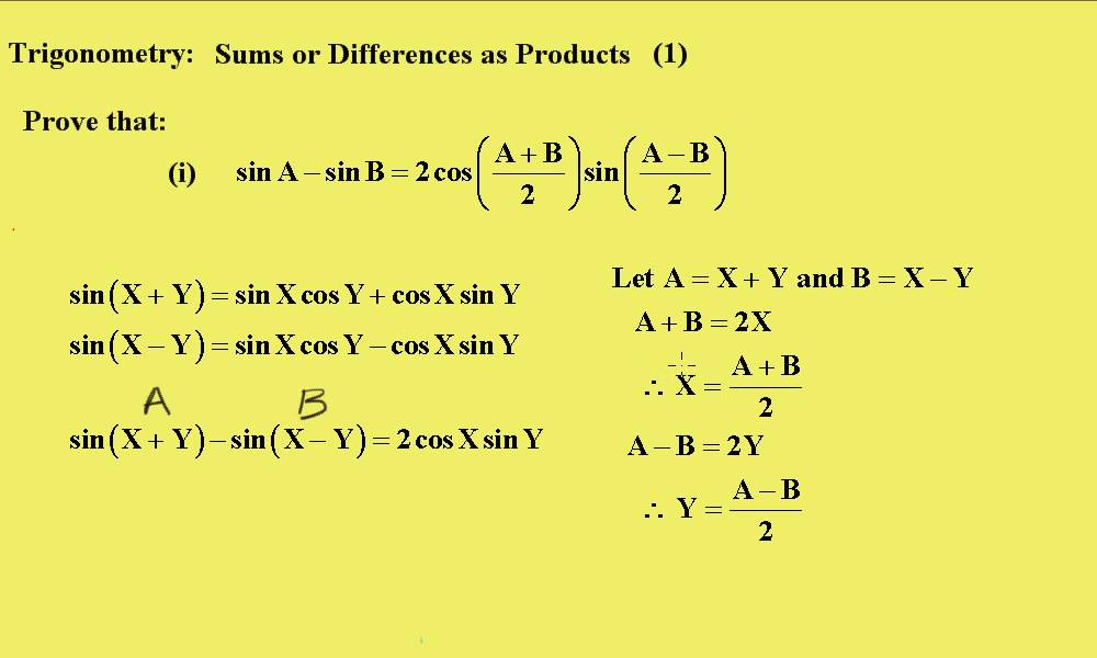 sin a - sin b