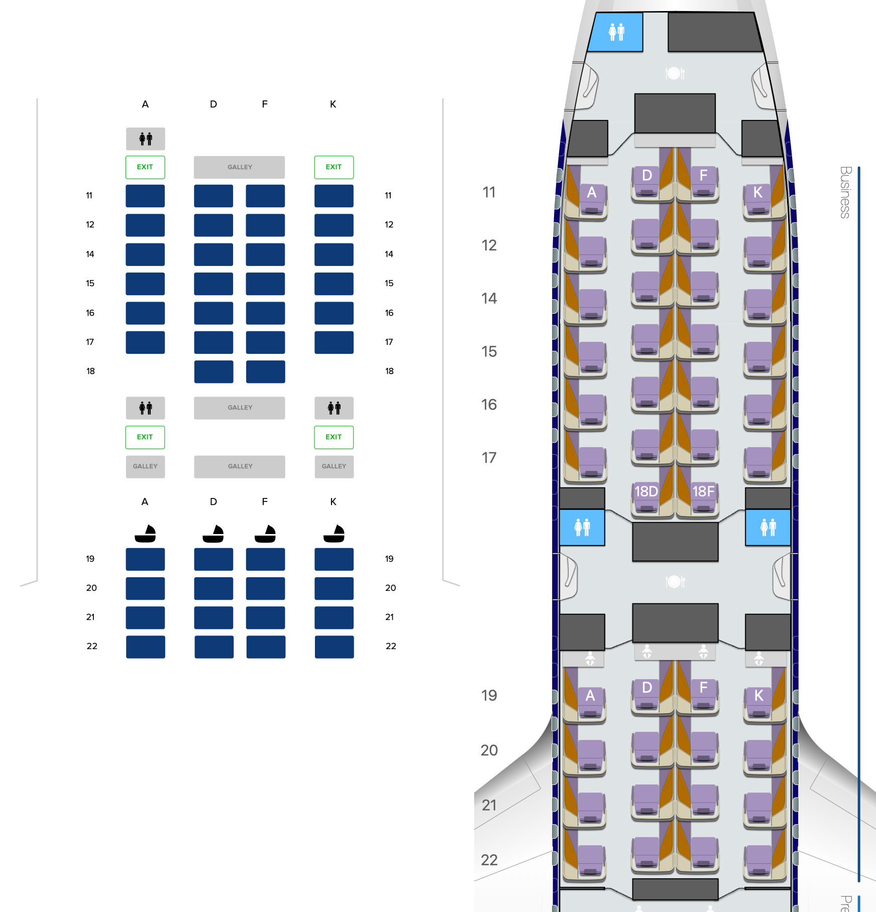 singapore airlines seat configuration