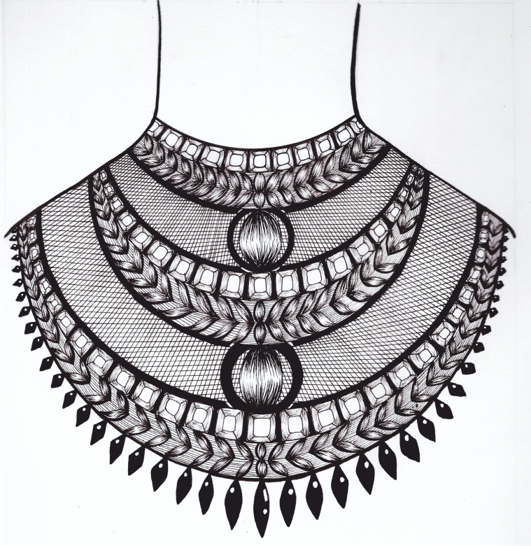 sketch necklace drawing