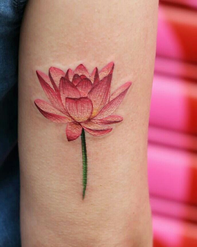 small pink lotus tattoo