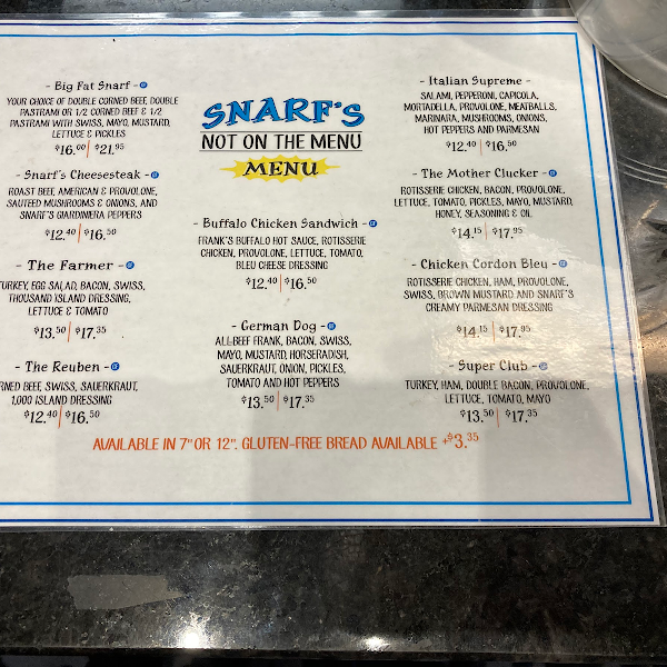 snarfs colorado springs menu