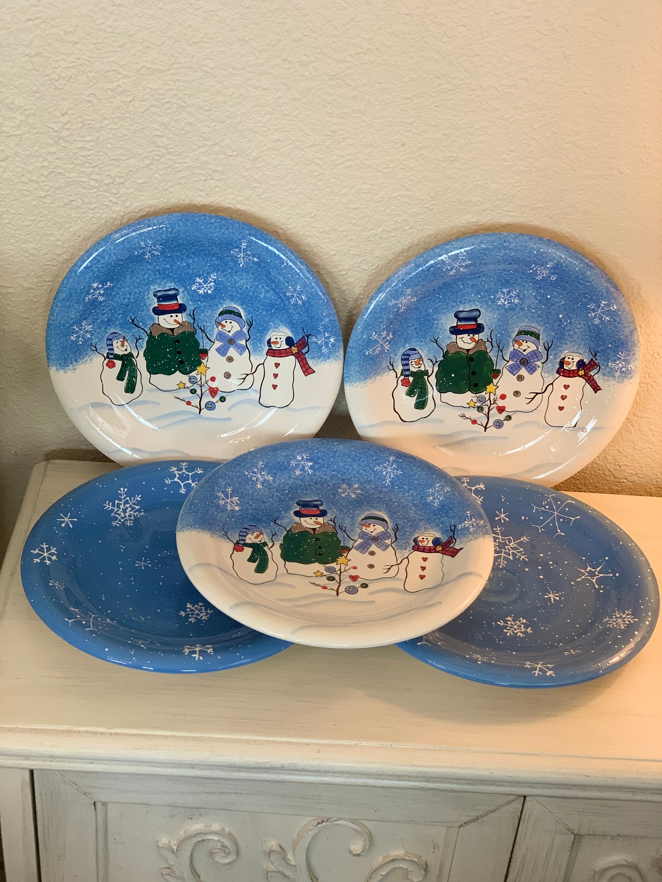 snowman christmas dishes