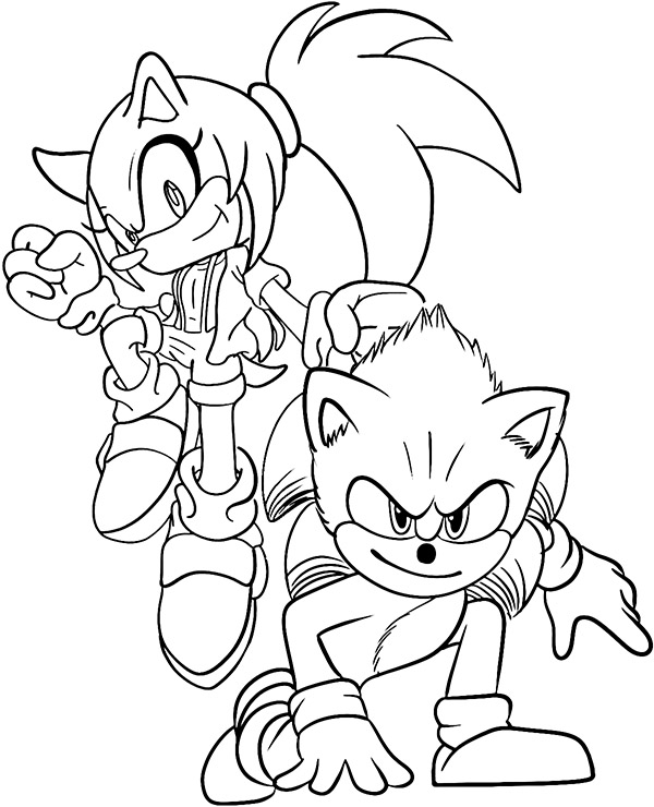 sonic and amy coloring pages