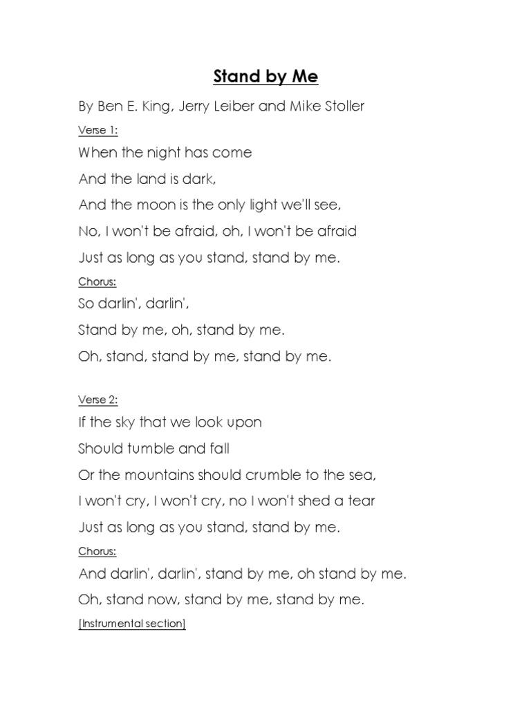 stand by me song lyrics