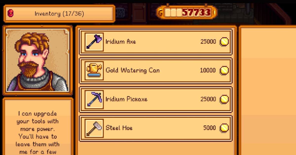 stardew valley tool upgrades