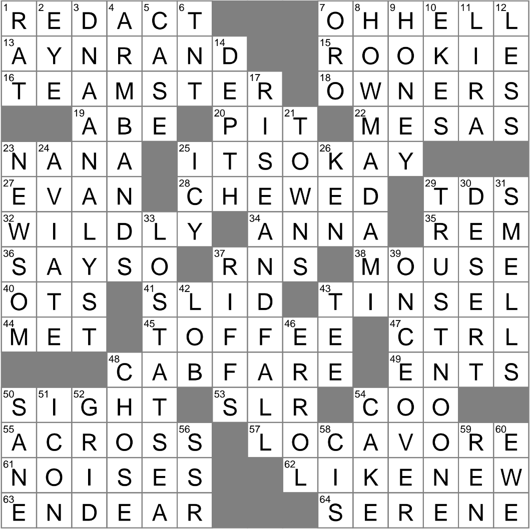 starts over crossword clue