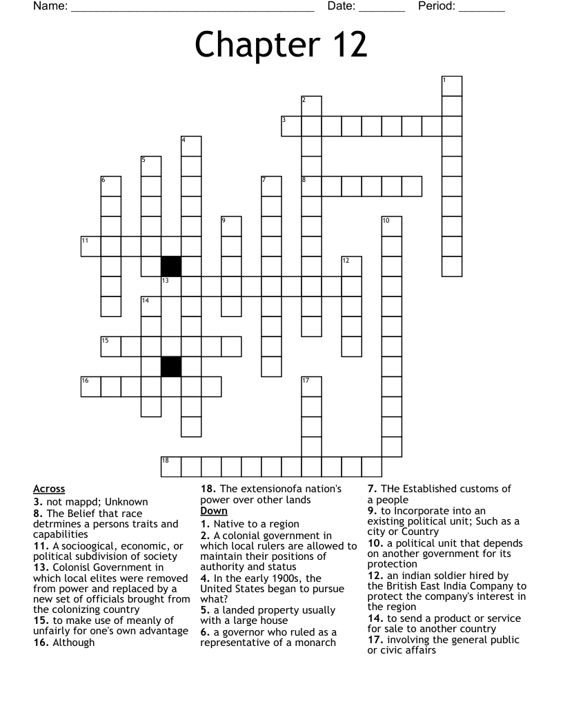 subdivision of a county crossword