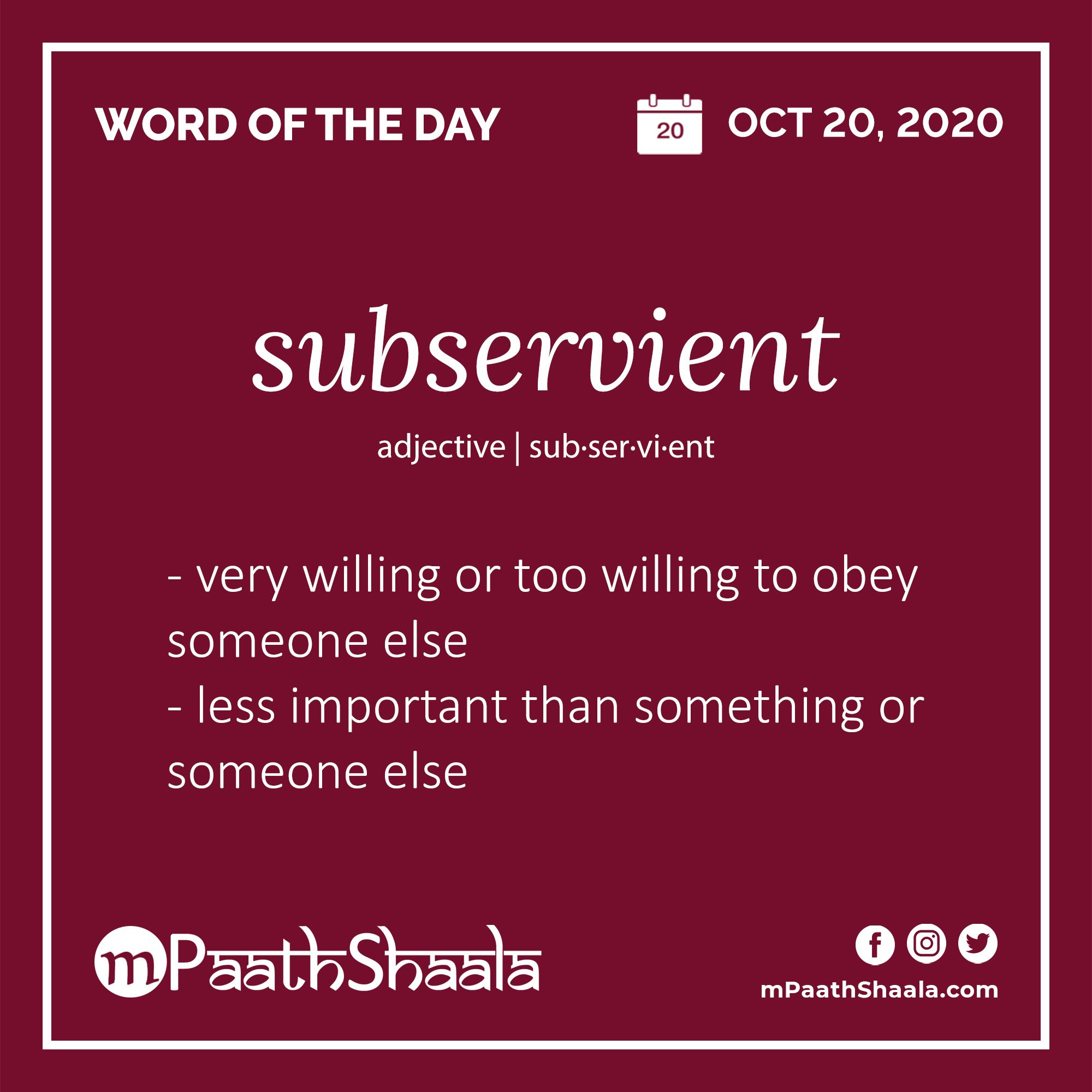 subservient thesaurus