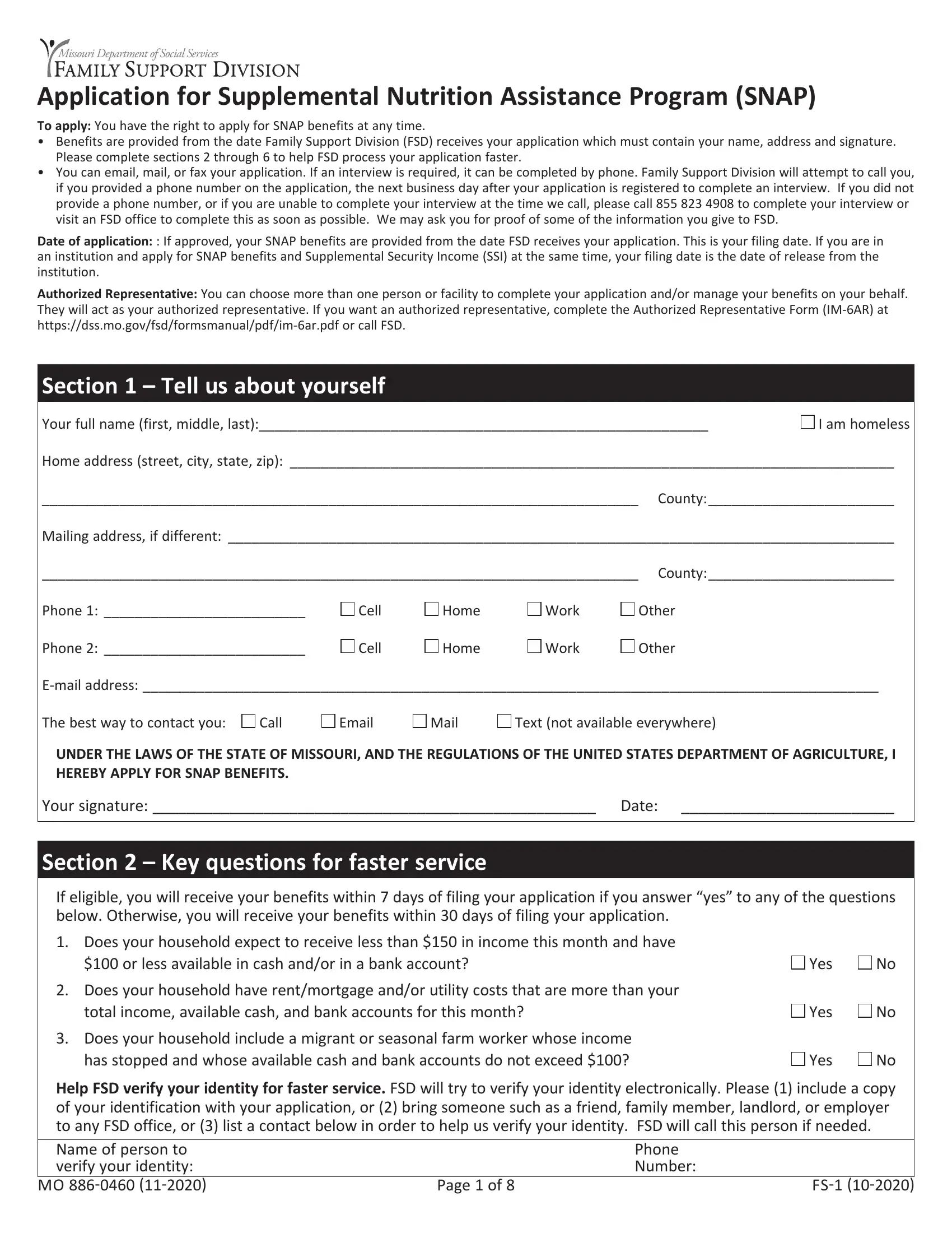 supplemental nutrition assistance program missouri balance