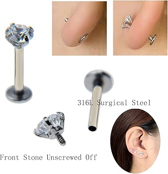 surgical steel flat back earrings