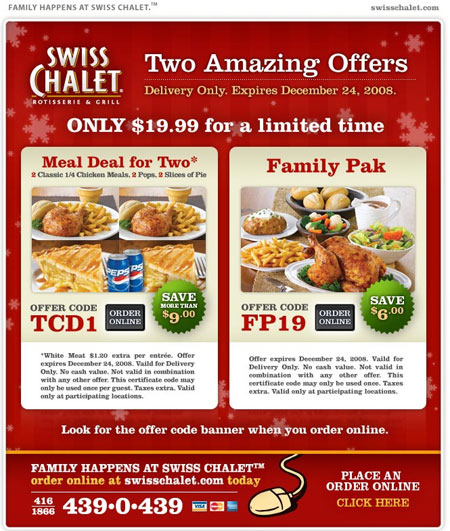 swiss chalet take out menu and prices