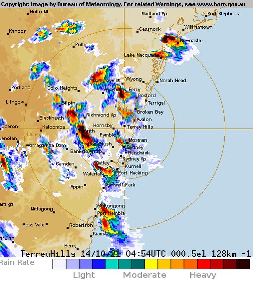 sydney hourly weather bom