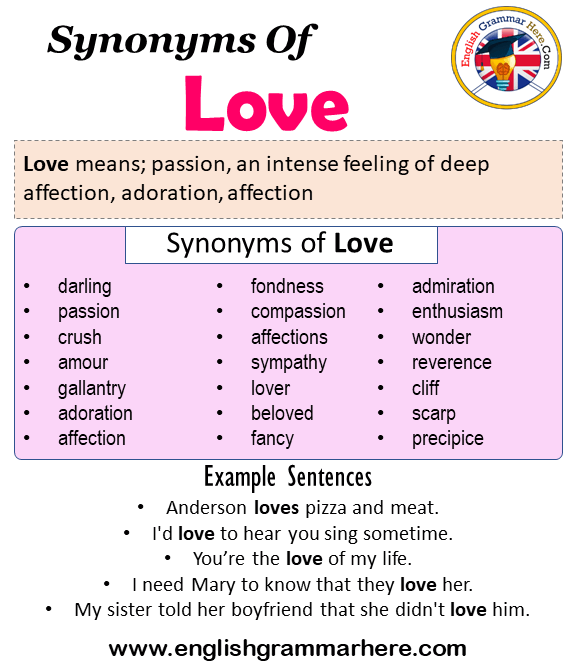 synonym with love