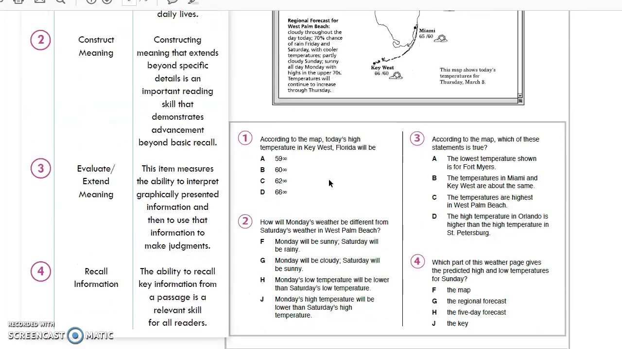 tabe test answers key reading