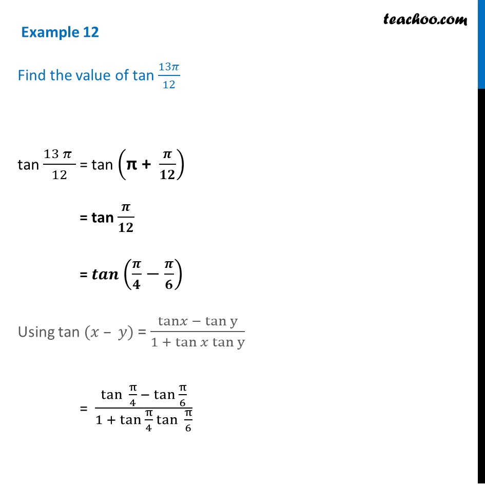 tan 13π 12