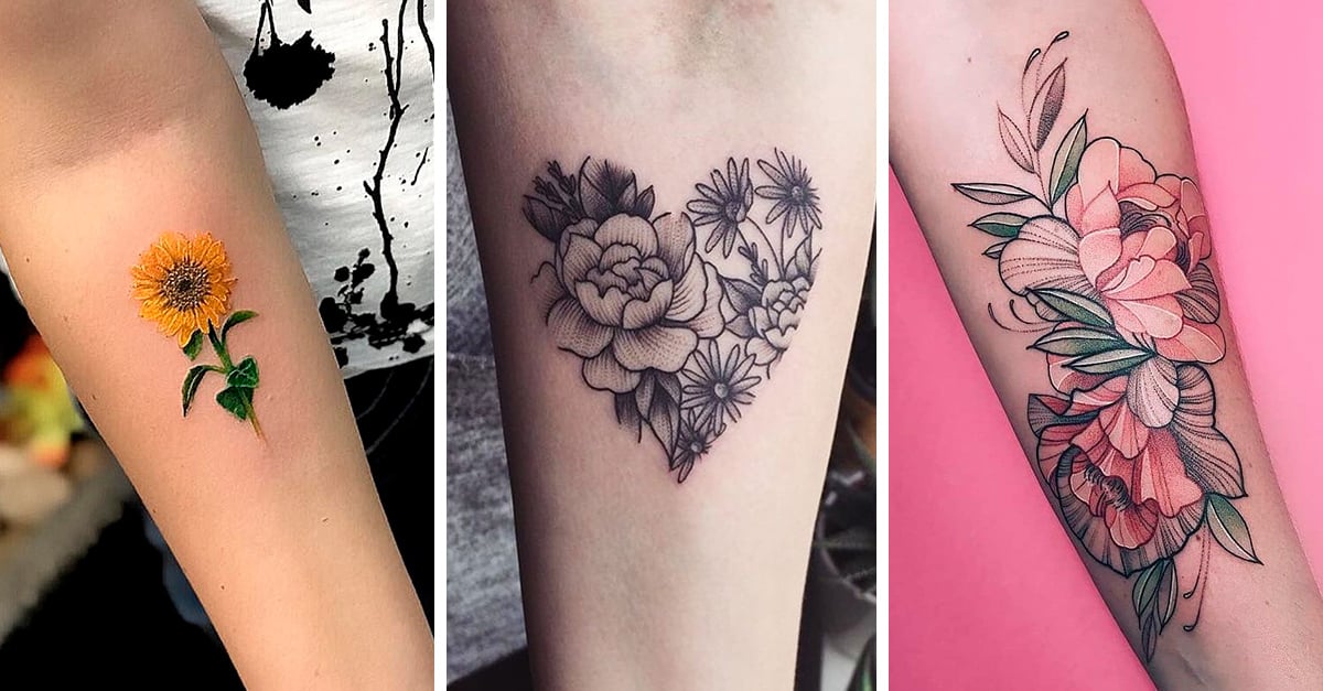 tatuaje flores brazo