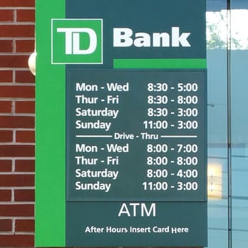 td bank open on sunday