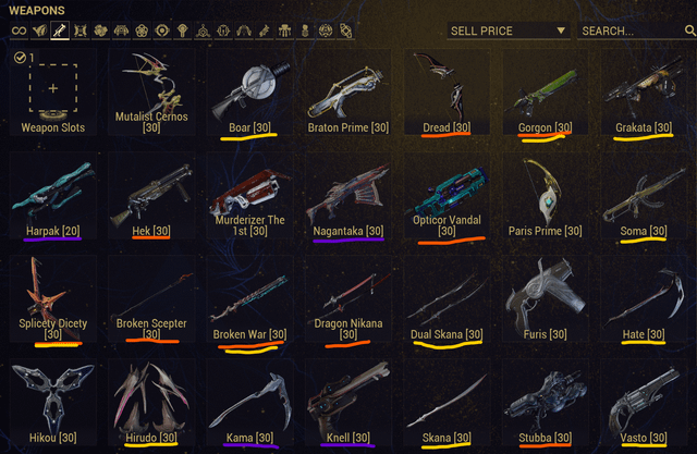 tenno weapons