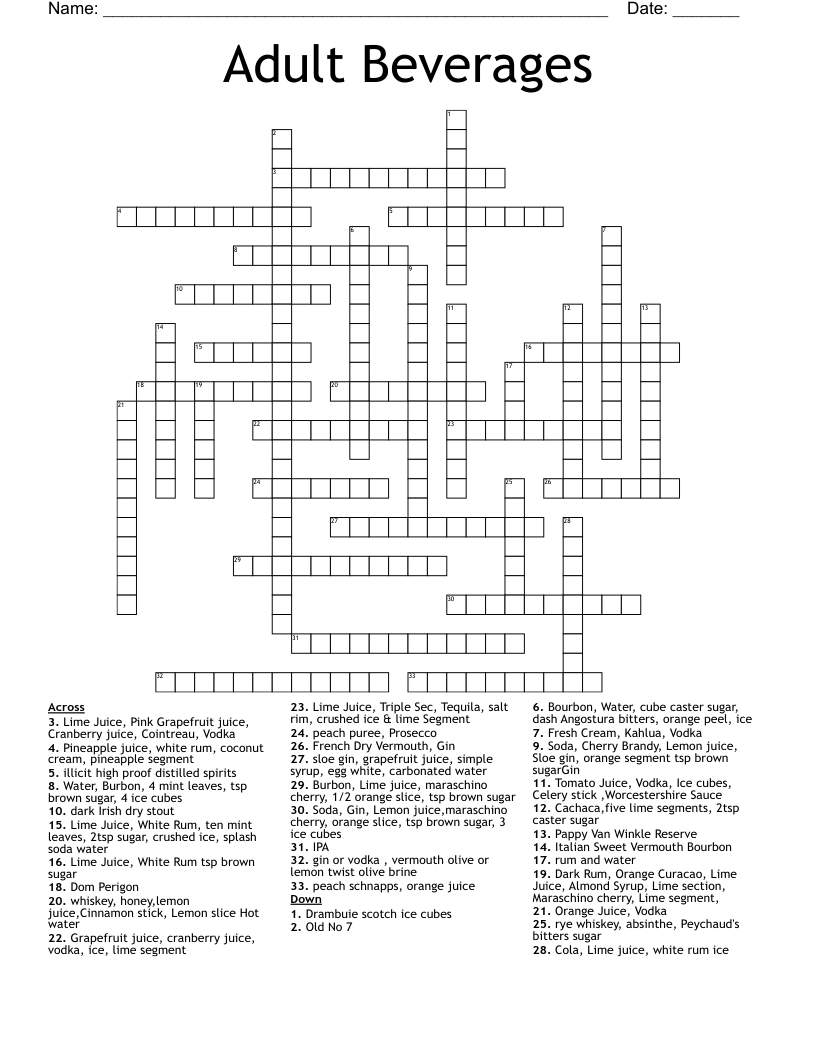 tequila based cocktail crossword clue